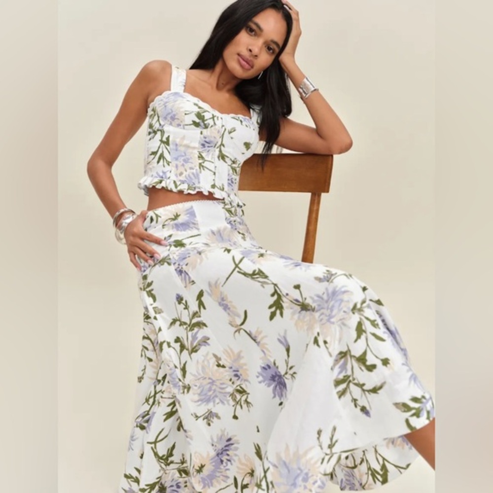 New Reformation Anatolia Linen Two Pieces Floral Size 2 Serenity